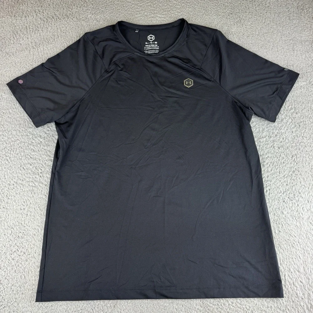 Under Armour UA Rush Shirt Mens Xl Black HeatGear Celliant Performance Active